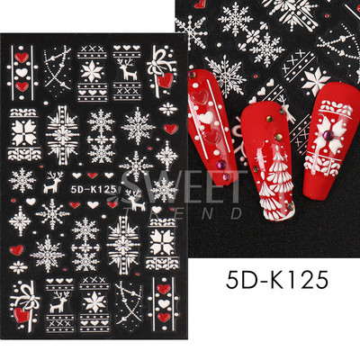 Holiday Christmas Nail Design Leaf Flower Gingerbread Man Charms Sliders τρισδιάστατα αυτοκόλλητα νυχιών για τέχνη με χειμερινά αλουμινόχαρτα μανικιούρ SANO-62