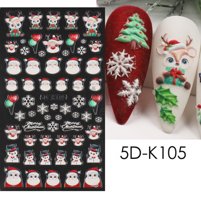 Holiday Christmas Nail Design Leaf Flower Gingerbread Man Charms Sliders τρισδιάστατα αυτοκόλλητα νυχιών για τέχνη με χειμερινά αλουμινόχαρτα μανικιούρ SANO-62