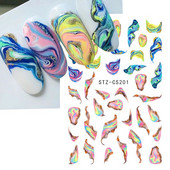 Aurora Márvány Nail Art Matricák 3D Metál Hullám Csíkok Vonal Geometrikus Manikűr Körömmatricák Ragasztó Csúsztatók Dekorok TRSTZ-CS201