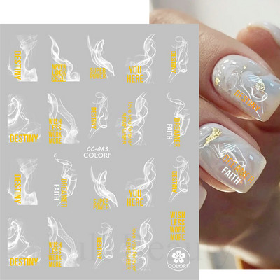 Aurora Márvány Nail Art Matricák 3D Metál Hullám Csíkok Vonal Geometrikus Manikűr Körömmatricák Ragasztó Csúsztatók Dekorok TRSTZ-CS201