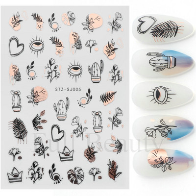 Aurora Márvány Nail Art Matricák 3D Metál Hullám Csíkok Vonal Geometrikus Manikűr Körömmatricák Ragasztó Csúsztatók Dekorok TRSTZ-CS201