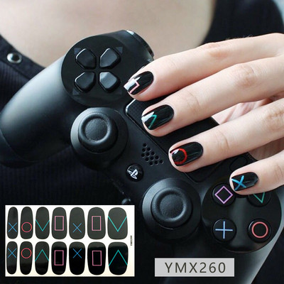 1 lapos YMX248 Rabbit Designs matrica Korea stílusok teljes fedő körömpakolások barkácsolás manikűr csúszó körömdíszítés vinyl lakk matricák