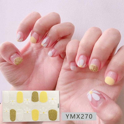 1 lapos YMX248 Rabbit Designs matrica Korea stílusok teljes fedő körömpakolások barkácsolás manikűr csúszó körömdíszítés vinyl lakk matricák