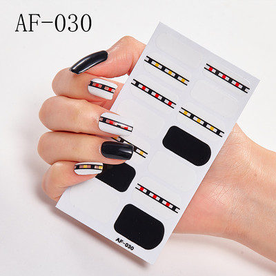 Teljes fedésű körömdíszítő matricák Polírozott csúszka vonal geometria Tervezett dekoráció Öntapadó matricák Kreatív INS paszta a körmökre