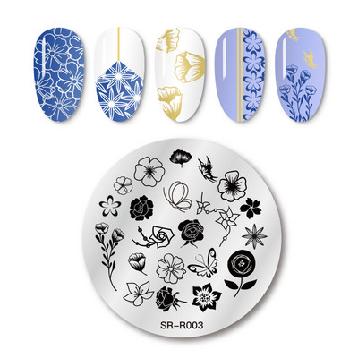MEET ACROSS Téglalap körömbélyegző lemezek Csipke Virágok Levelek Márvány Textúra Tinta Geometria Minta Körömművészet Képbélyegzősablonok