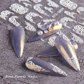 5D körömmatricák virágok geometriai vonalak dekoráció akril dombornyomott csúszkák Arany keret körömmatricák cseresznyevirágos barkács manikűr dekor