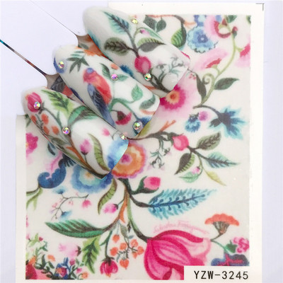 1 db kis friss virágok körömmatrica szem pillangó cseresznye virág golyó menyasszony köröm vízjel matrica körömdísz YZW-3240