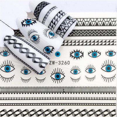 1 db kis friss virágok körömmatrica szem pillangó cseresznye virág golyó menyasszony köröm vízjel matrica körömdísz YZW-3240