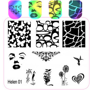 6*6 cm-es négyzet alakú körömbélyegző lemezek, barkácsolás csipke virágmintás körömdíszítő bélyegzősablonok képeslap stencilek