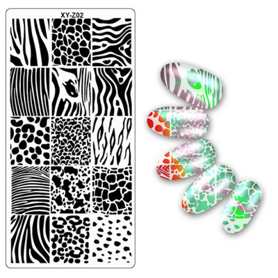 Köröm bélyegző lemezek 6*12cm téglalap körömbélyegző sablon Negatív Space Geo Virágbélyegző Barkács körömbélyegző lemez