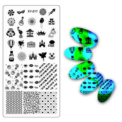 Köröm bélyegző lemezek 6*12cm téglalap körömbélyegző sablon Negatív Space Geo Virágbélyegző Barkács körömbélyegző lemez