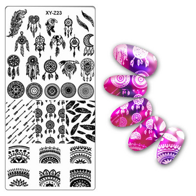 Köröm bélyegző lemezek 6*12cm téglalap körömbélyegző sablon Negatív Space Geo Virágbélyegző Barkács körömbélyegző lemez