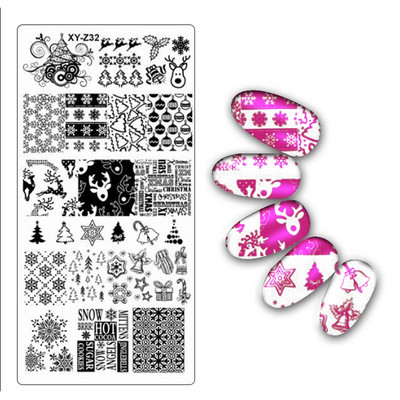 Köröm bélyegző lemezek 6*12cm téglalap körömbélyegző sablon Negatív Space Geo Virágbélyegző Barkács körömbélyegző lemez