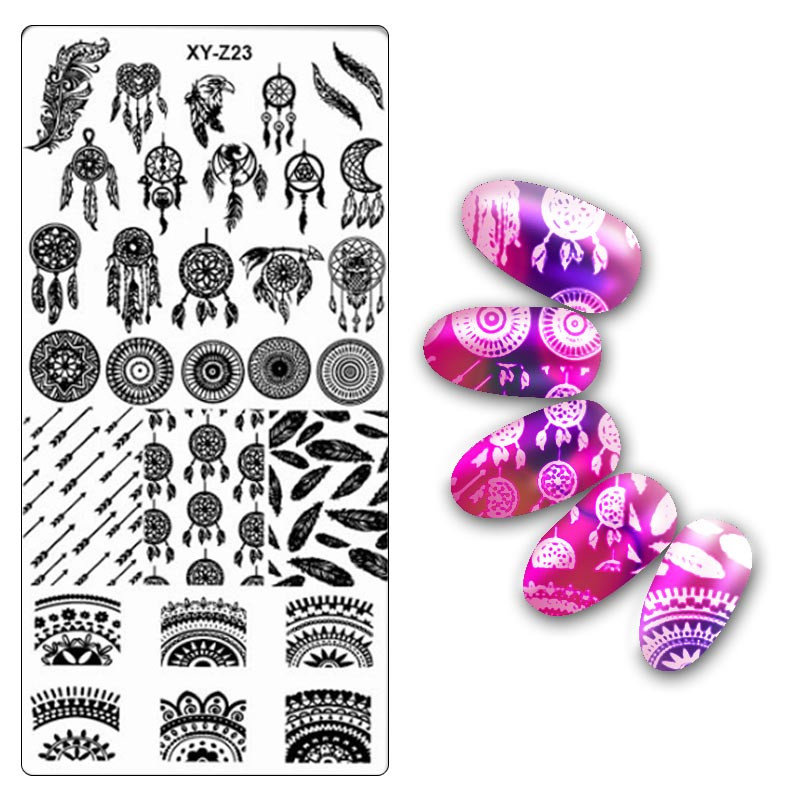 Köröm bélyegző lemezek 6*12cm téglalap körömbélyegző sablon Negatív Space Geo Virágbélyegző Barkács körömbélyegző lemez