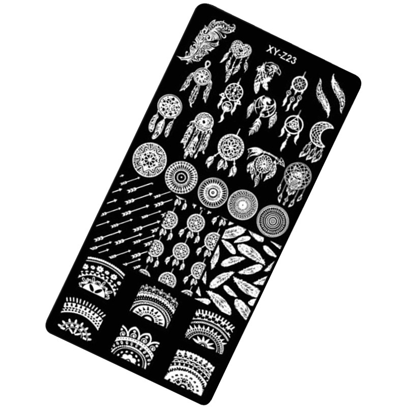 Köröm bélyegző lemezek 6*12cm téglalap körömbélyegző sablon Negatív Space Geo Virágbélyegző Barkács körömbélyegző lemez