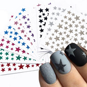 1db 3D körömcsúszka Csillagmatricák Csillogó Fényes Dekorációs Matrica DIY Transfer Ragasztó Színes Nail Art Tips Manikűr JINC132