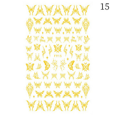 1 db juharlevelek 3D körömmatricák sárga arany levelek virágmintás matricák csúszka Atummn téma DIY körömdíszítés