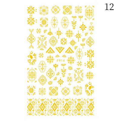 1 db juharlevelek 3D körömmatricák sárga arany levelek virágmintás matricák csúszka Atummn téma DIY körömdíszítés