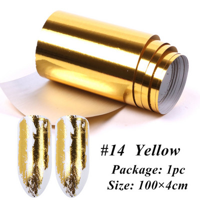 1 tekercs körömfóliák transzfer matricák tükör arany szál csillagos papír manikűr dekor divat körömdísz 100*4 cm NF996-1