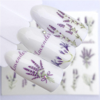 1 PC Summer Flower Series Nail Water Decals Χαριτωμένα μοτίβα γάτας Tranfer Αυτοκόλλητο Flamingo Fruit Nail Art Διακόσμηση