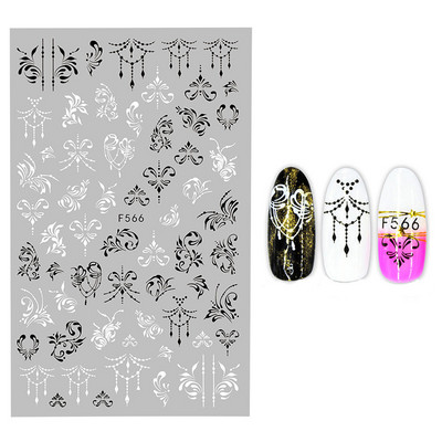 1db 3D matrica körmökhöz angol szöveges magazin tervezés körömcsúszka matrica absztrakt levél virág ragasztó matricák körömdíszítés