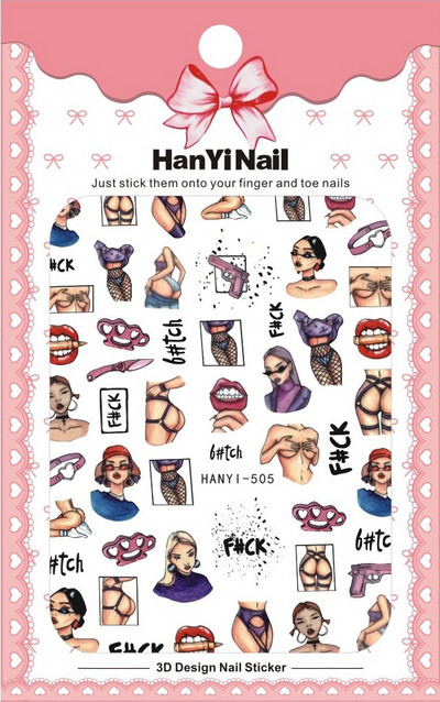 1db 3D matrica körmökhöz angol szöveges magazin tervezés körömcsúszka matrica absztrakt levél virág ragasztó matricák körömdíszítés