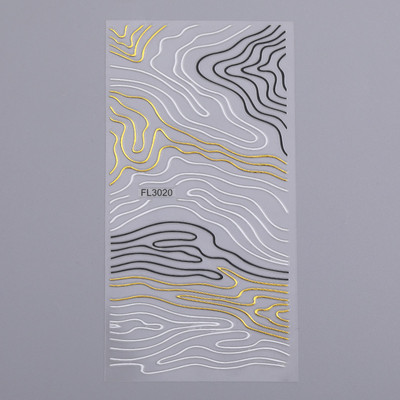 Francia Nail Line Art matrica matricák fém ezüst vonal betűk rózsa arany 3D öntapadó köröm matricák íves köröm csúszkák barkácsolás