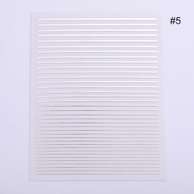 Francia Nail Line Art matrica matricák fém ezüst vonal betűk rózsa arany 3D öntapadó köröm matricák íves köröm csúszkák barkácsolás