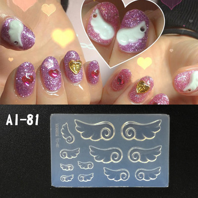 1 db 3D szilikon körömfaragó forma virágok levél pillangó forma bélyegző sablon körmös stencilek barkácsolás manikűr körömdíszítő eszközök