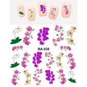 5 db UPRETTEGO Nail Art Beauty Water Decal Slider Körömmatricák Növényi levelek Orchidea Virág Virágszirmok RA37-42