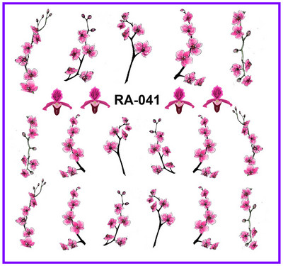 5 db UPRETTEGO Nail Art Beauty Water Decal Slider Körömmatricák Növényi levelek Orchidea Virág Virágszirmok RA37-42