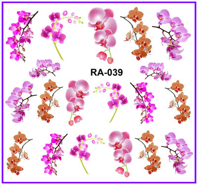 5 db UPRETTEGO Nail Art Beauty Water Decal Slider Körömmatricák Növényi levelek Orchidea Virág Virágszirmok RA37-42