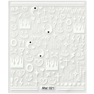 42 modell matrica körömmatrica 3D tapadó tapasz, mosoly/állat/virág körömdíszítések manikűr matrica húsvéti dizájn matrica