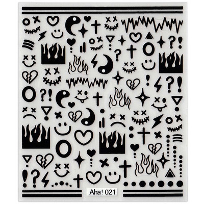 42 modell matrica körömmatrica 3D tapadó tapasz, mosoly/állat/virág körömdíszítések manikűr matrica húsvéti dizájn matrica