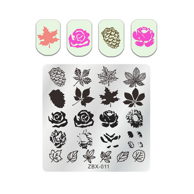 1 db Beach Surfing textúra körömbélyegző lemez görbe vonal levél virág köröm sablonok nyári papaw graffiti arcbélyegző sablonok