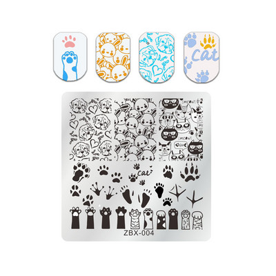 1 db Beach Surfing textúra körömbélyegző lemez görbe vonal levél virág köröm sablonok nyári papaw graffiti arcbélyegző sablonok