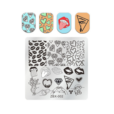 1 db Beach Surfing textúra körömbélyegző lemez görbe vonal levél virág köröm sablonok nyári papaw graffiti arcbélyegző sablonok