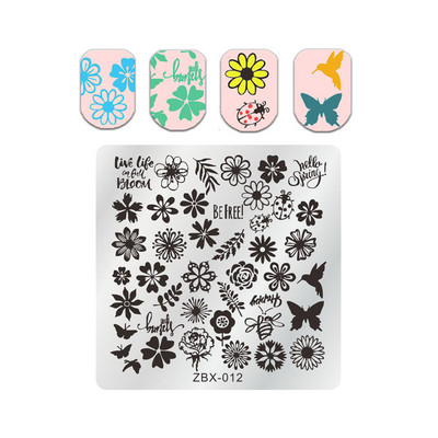 1 db Beach Surfing textúra körömbélyegző lemez görbe vonal levél virág köröm sablonok nyári papaw graffiti arcbélyegző sablonok