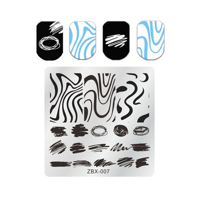 1 db Beach Surfing textúra körömbélyegző lemez görbe vonal levél virág köröm sablonok nyári papaw graffiti arcbélyegző sablonok