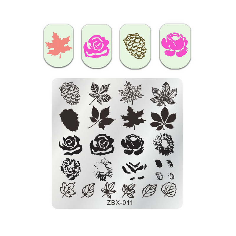 1 db Beach Surfing textúra körömbélyegző lemez görbe vonal levél virág köröm sablonok nyári papaw graffiti arcbélyegző sablonok