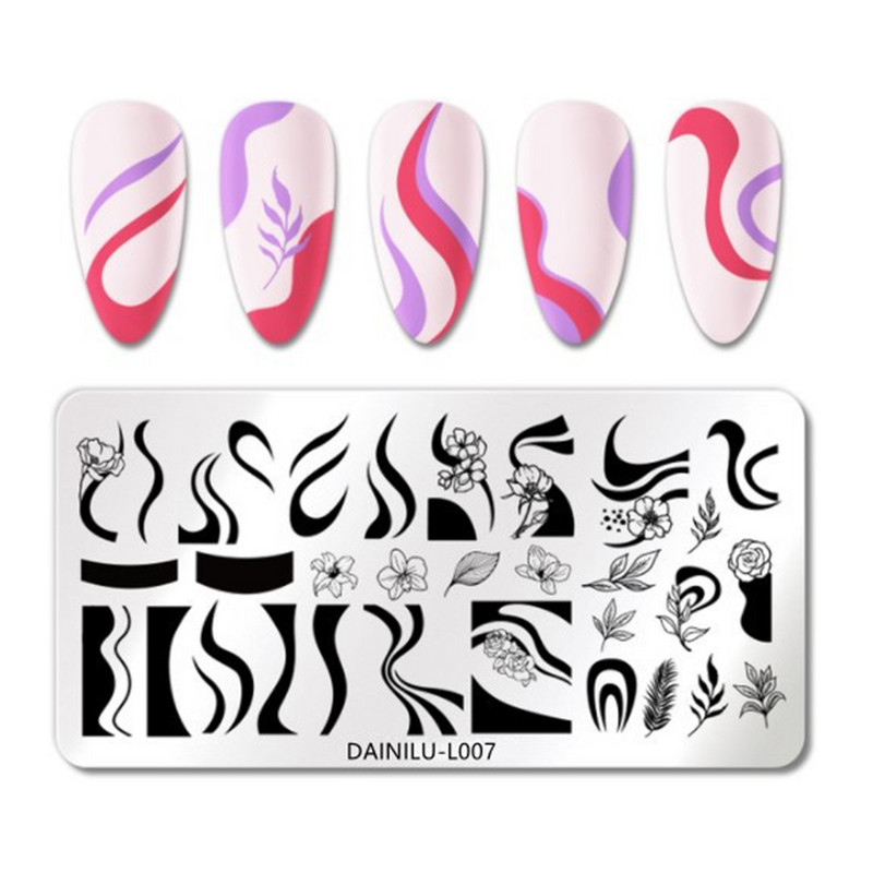 1 Modern szexi lány körömbélyegző lemez körömdísz kép Rajzlapok Bélyegző festőeszköz Rozsdamentes acél absztrakt mintás körmök