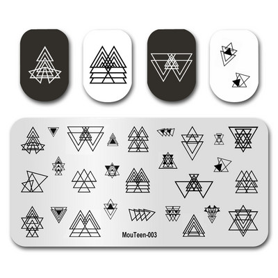 Hot Nail Art Stamping MouTeen020 Girl Line Art Sex Nail Stamping Plates Manikīra komplekts nagu štancēšanai