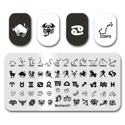 Hot Nail Art Stamping MouTeen020 Girl Line Art Sex Nail Stamping Plates Manikīra komplekts nagu štancēšanai