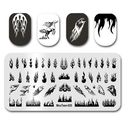 Hot Nail Art Stamping MouTeen020 Girl Line Art Sex Nail Stamping Plates Manikīra komplekts nagu štancēšanai