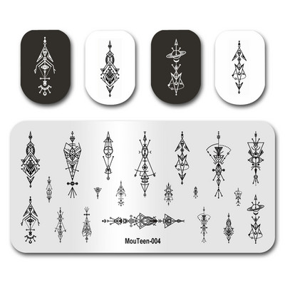 Hot Nail Art Stamping MouTeen020 Girl Line Art Sex Nail Stamping Plates Manikīra komplekts nagu štancēšanai