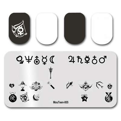 Hot Nail Art Stamping MouTeen020 Girl Line Art Sex Nail Stamping Plates Manikīra komplekts nagu štancēšanai
