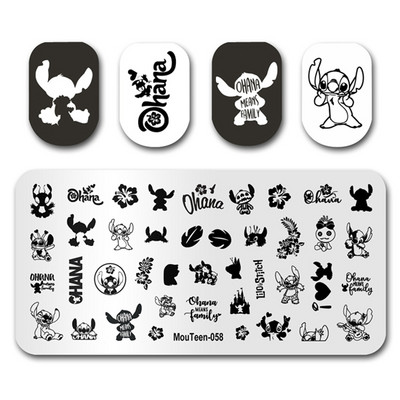 Hot Nail Art Stamping MouTeen020 Girl Line Art Sex Nail Stamping Plates Manikīra komplekts nagu štancēšanai