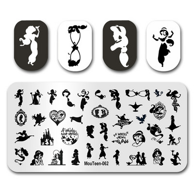 Hot Nail Art Stamping MouTeen020 Girl Line Art Sex Nail Stamping Plates Manikīra komplekts nagu štancēšanai