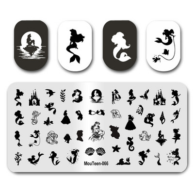 Hot Nail Art Stamping MouTeen020 Girl Line Art Sex Nail Stamping Plates Manikīra komplekts nagu štancēšanai
