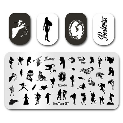 Hot Nail Art Stamping MouTeen020 Girl Line Art Sex Nail Stamping Plates Manikīra komplekts nagu štancēšanai